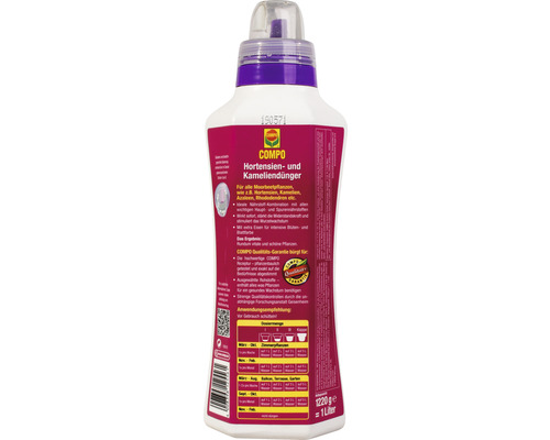 COMPO Hortensien- und Kameliendünger in einer 1-Liter-Flasche