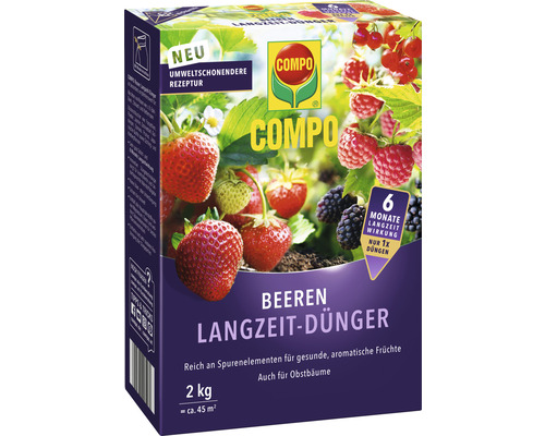 Langzeitdünger COMPO Beeren Langzeitdünger 2 kg, 6 Monate Langzeitwirkung, auch für Obstbäume