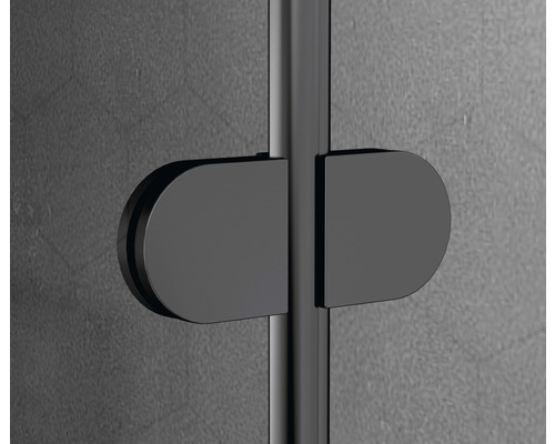 Detailaufnahme einer Duschkabinentür mit Griff