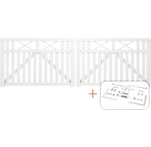 Weißes Gartentür-Set mit Beschlägen für Gartenzäune