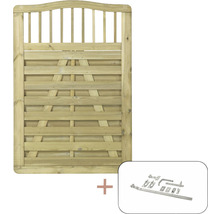 Holztor mit Torbeschlägen
