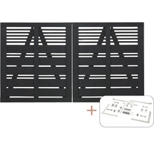 Doppeltor aus Aluminium mit Beschlägen für den Garten