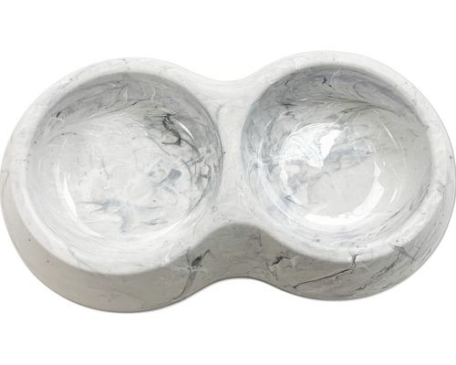 Doppelter Futternapf für Haustiere mit Marmoroptik