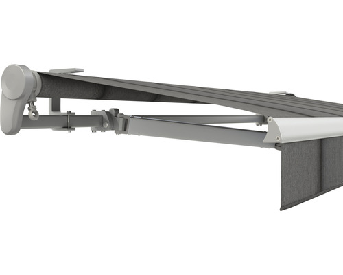 SOLUNA Gelenkarmmarkise Trend 3x2 Stoff Dessin D419 Gestell E6EV1 silber eloxiert Antrieb links inkl. Kurbel SOLUNA Gelenkarmmarkise Trend 3x2 Stoff Dessin D419 Gestell E6EV1 silber eloxiert Antrieb links inkl. Kurbel
