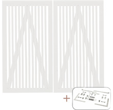 Weißes Gartentür-Set mit Beschlägen