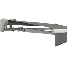 SOLUNA Gelenkarmmarkise Trend 3x2 Stoff Dessin U104 Gestell E6EV1 silber eloxiert Antrieb links inkl. Kurbel