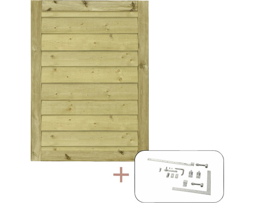 Einzeltor PLUS Klink inkl. Beschläge 100 x 125 cm kesseldruckimprägniert Holztor mit Beschlagsatz