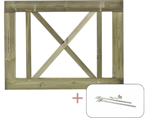 Holzgartentor mit Beschlägen