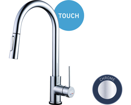 Küchenarmatur mit Touch-Funktion und herausziehbarer Brause