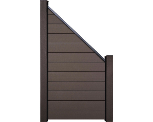 Abschlusselement GroJa Flex Stecksystem ohne Pfosten 90x180/90 Terra Gartenzaun aus Kunststoff mit horizontalen Lamellen
