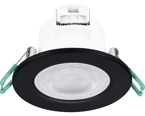 LED Einbauleuchte IP65 5,5W 550 lm einstellbares weiß schwarz Ø 8,7/6,8-7,4 cm 230V Einbaustrahler mit schwarzem Rahmen und LED-Licht