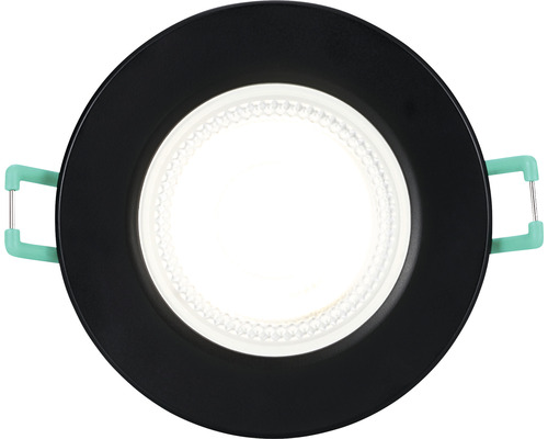 Einbaustrahler mit runder, schwarzer Fassung