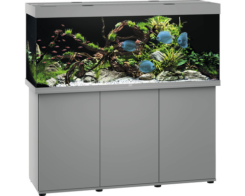Aquariumkombination JUWEL Rio 450 SBX mit LED-Beleuchtung, Heizer, Filter und Unterschrank grau