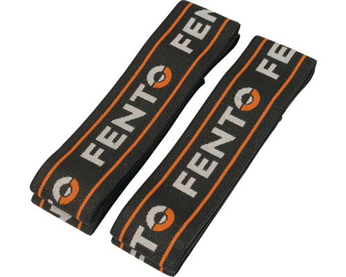 Zwei Spanngurte mit Firmenlogo