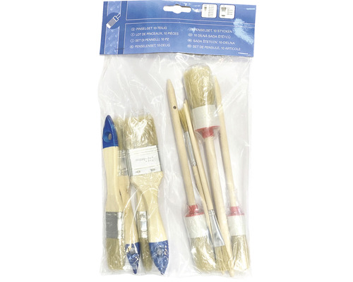 Pinselset mit zehn Teilen im Paket