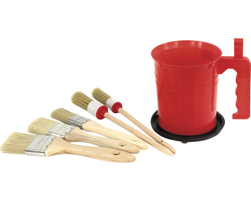 Farbeimer mit Pinselset