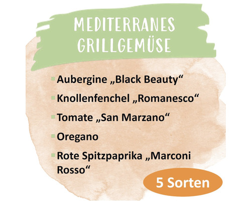 Mediterranes Grillgemüse mit Aubergine, Knollenfenchel, Tomate, Oregano und roter Spitzpaprika