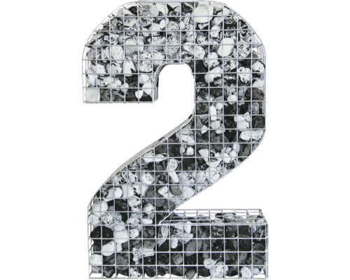 Gabionenzahl Zwei gefüllt mit Steinen