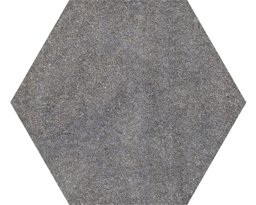 Feinsteinzeug Terrassenplatte Hexagon Basalto nicht rektifizierte Kante 60 cm x 52 cm x 2 cm Sechseckige Bodenfliese mit Steinoptik