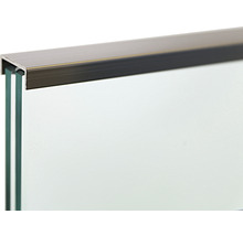Detailansicht einer Glasplatte mit U-Profil