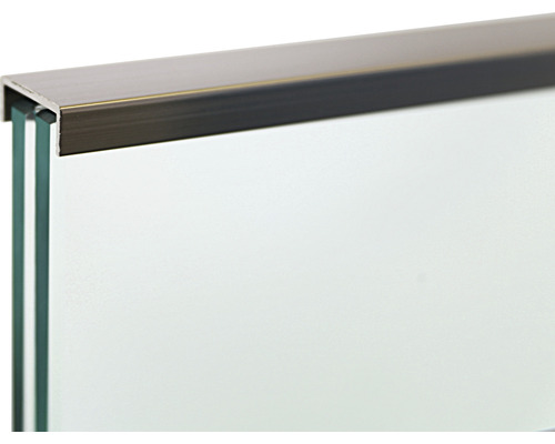 Handlauf für Pertura Pontos Glasgeländer schwarz 7.5x20.5x1000 mm