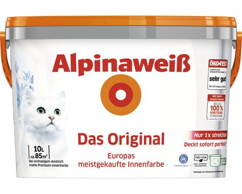 Alpinaweiß Wandfarbe Das Original Spritzfrei 10 l