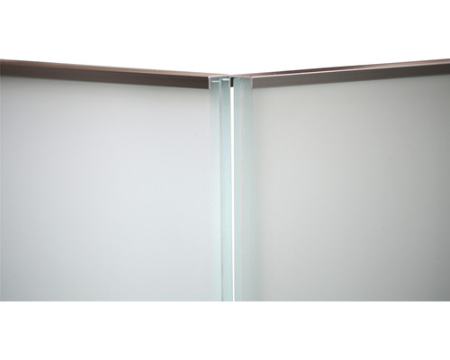 Glasscheibe VSG weiss für Pertura Pontos Glasgeländer 16x400x1000 mm Ecke einer Duschkabine mit Glaswänden