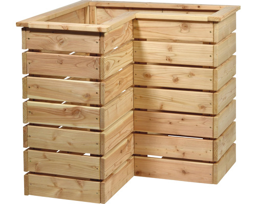Hochbeet aus Holz in Eckform