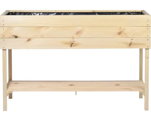 Hochbeet aus Holz mit Ablagefläche