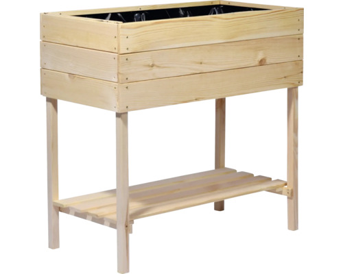 Hochbeet aus Holz mit Ablagefläche