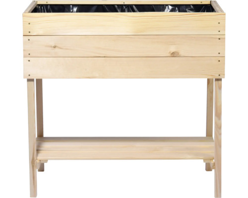 Hochbeet aus Holz mit Ablagefläche