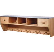 Holzregal mit Schubladen, Fächern und Aufhängestäben