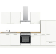 nobilia elements Küchenzeile mit Geräten Urban 330 cm alpinweiss matt vormontiert Variante rechts 4004539052888