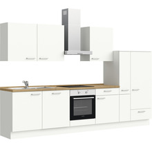 nobilia elements Küchenzeile mit Geräten Urban 330 cm alpinweiss matt vormontiert Variante rechts 4004539052888