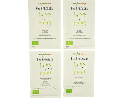 Vier Packungen Bio Sprossen Samen von meine ernte