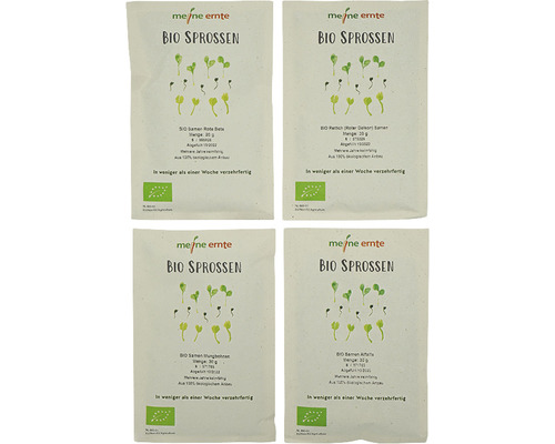 Vier Packungen Meine Ernte Bio Sprossen Samen