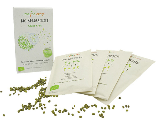 Meine Ernte Bio Sprossenset mit Saatgutpackungen