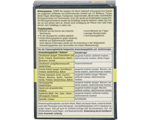 Informationen zu COMPO Bio Insektenfrei Neem zur Schädlingsbekämpfung