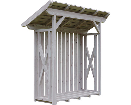 Holzlager aus Holz mit Dach