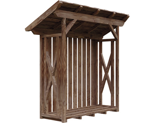 Holzlager aus Holz mit Dach