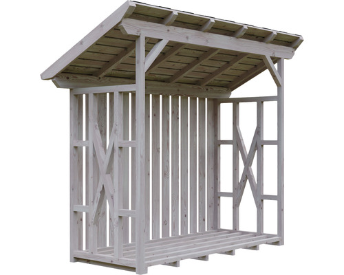 Holzlager aus Holz mit Dach