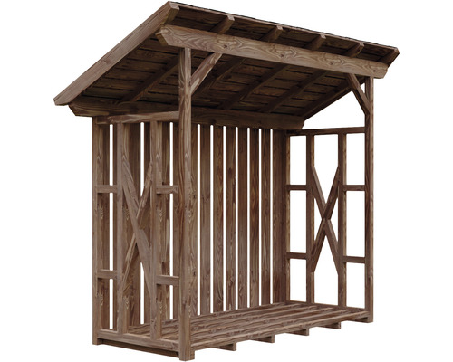 Holzlager aus Holz mit Dach