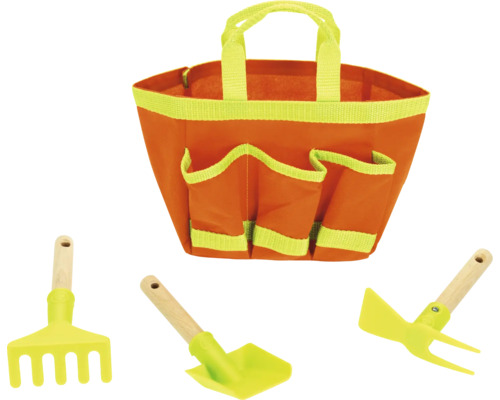 Gartengeräte Set mit Tasche, bestehend aus Harke, Schaufel und Hacke