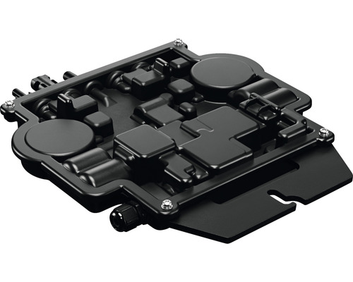 Schwarze Anschlussdose für Elektroinstallationen