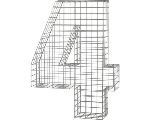 Dekorationsartikel Zahl Vier aus Draht