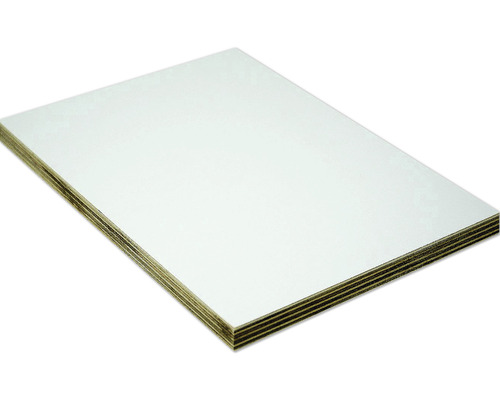 Multiplexplatte Eucalyptus beidseitig weiß 2500x1200x21 mm Weiß beschichtete Multiplexplatte