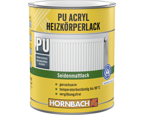 HORNBACH Heizkörperlack seidenmatt RAL 9010 reinweiß 750 ml PU Acryl Heizkörperlack Dose