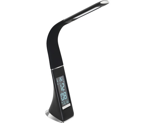 Schwarze Schreibtischlampe mit Digitalanzeige für Hornbach