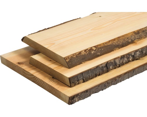 Massivholzbrett Douglasie beidseitig unbesäumt mit Baumkante 30x260-300x1200 mm