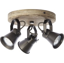 Deckenspot Rondell 3-flammig HxØ 13x28 cm braun/schwarz